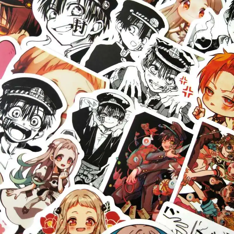 50pcs Toilet Bound Jibaku Shounen Hanako Kun Yugi Amane Nene Kou Cosplay Trunk Surface Waterproof Stickers Decoration Prop