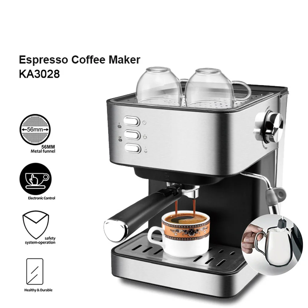 Semi-automatic Coffee Maker Household Office Small Espresso Steam Milk Froth Machine All-in-one