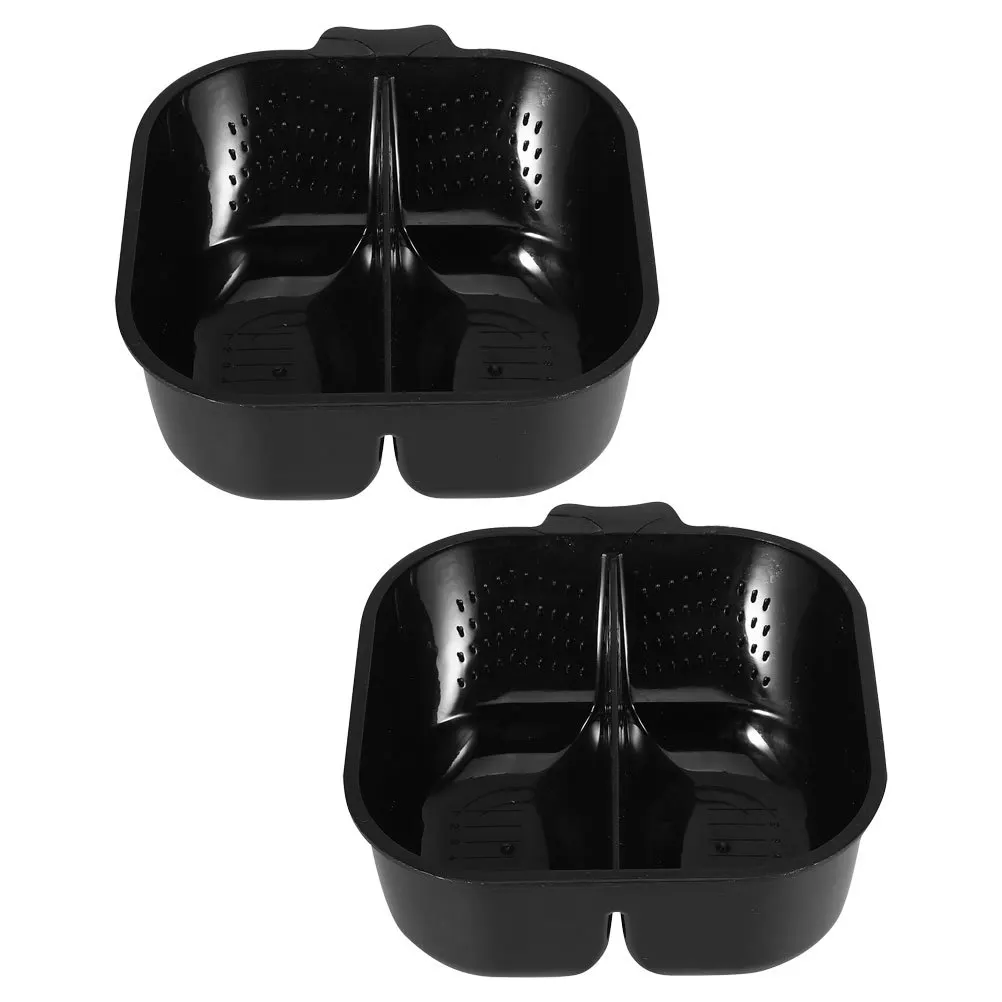 

2Pcs Hair Dye Tools Black Plastic Mixing Bowls Divider Large Capacity Salon Home Use Hair Coloring Mixer Dye Bowl