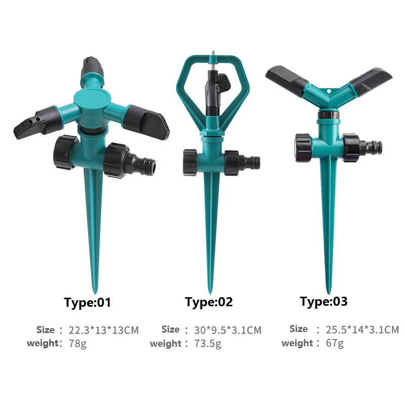 1PCThree-Fork Sprinkler Head Lrrigation Rotary  Garden Sprinkler Rotating Lawn Sprinkler For Yard 360-DegreeAutomatic Rotating