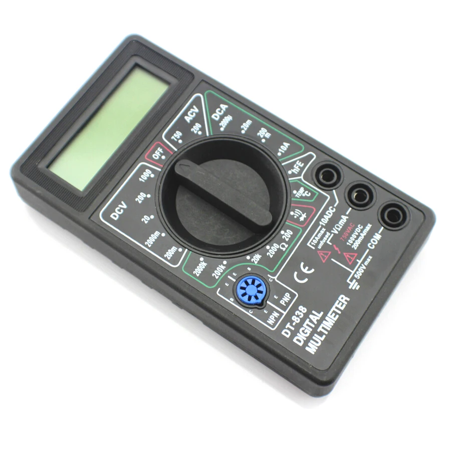 DT838 Digital Multimeter with Temperature Probe 750/1000V DC AC Voltage Current Resistance Tester Amp Ammeter Voltmeter OhmDiode