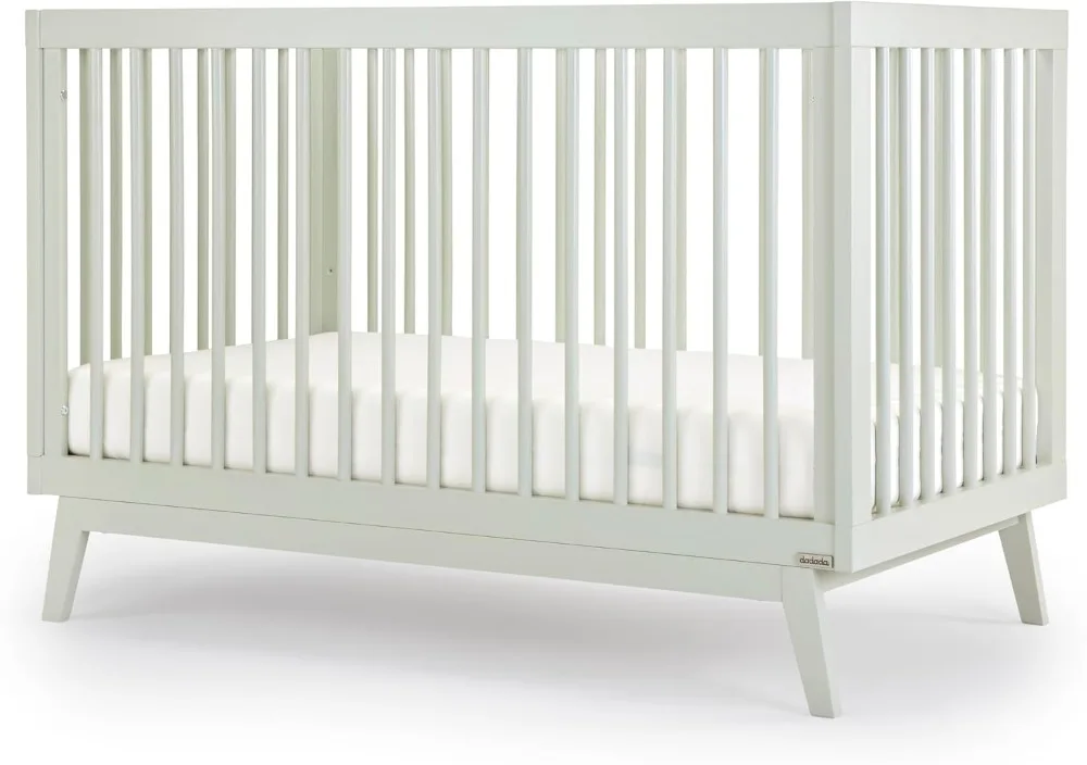 

dadada Baby Soho 3-in-1 Convertible Crib to Toddler Bed – Wooden Crib Made in Italy, GREENGUARD Gold Certified Small Baby Crib