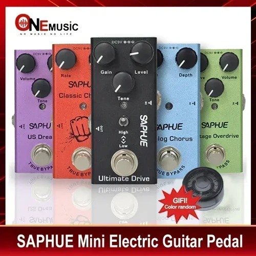Pedal de guitarra eléctrica SAPHUE Overdrive Vintage/Distortion Crunch/Distortion/Sueño de EE. UU./Coro clásico/Fase Vintage/Delay Digital