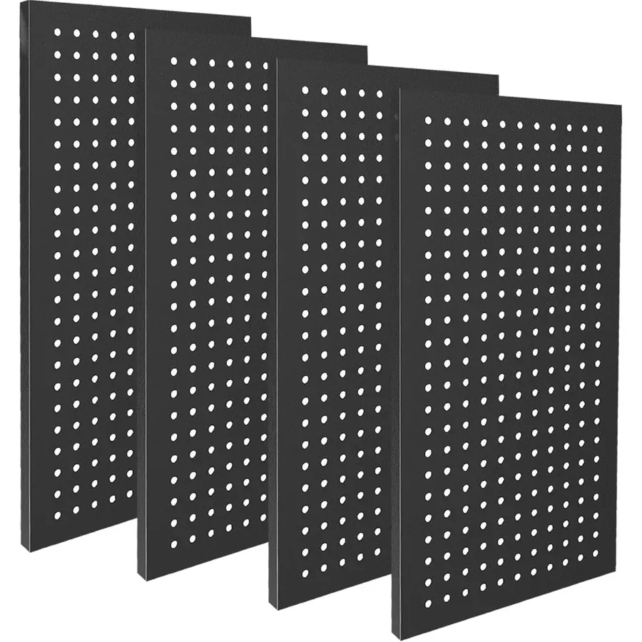 paquet-de-4-panneaux-perfores-en-metal-24x12-organisateur-mural-en-acier-robuste-noir-pour-garage-magasin-hangar-etabli-systeme-de-rangement