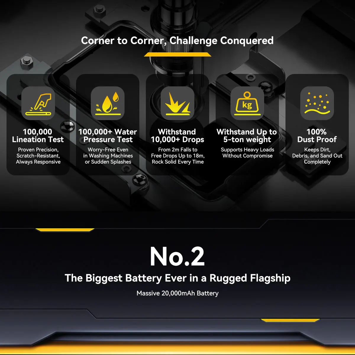 Global version Blackview ROCK 5 Rugged Smartphone Android 16 6.78'' 2.4K Display Camping Lantern 20000mAh 108MP NFC Mobile Phone