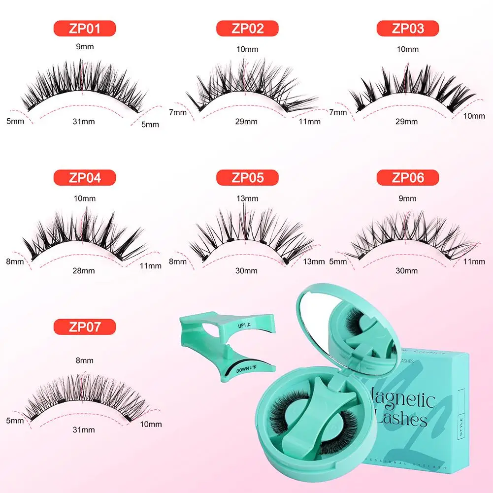 Magnetic Eyelashes 1 Pair Reusable Magnetic Eyelashes Natural Looking Magnetic Lashes Kit With Applicator Eyelash Curler Set