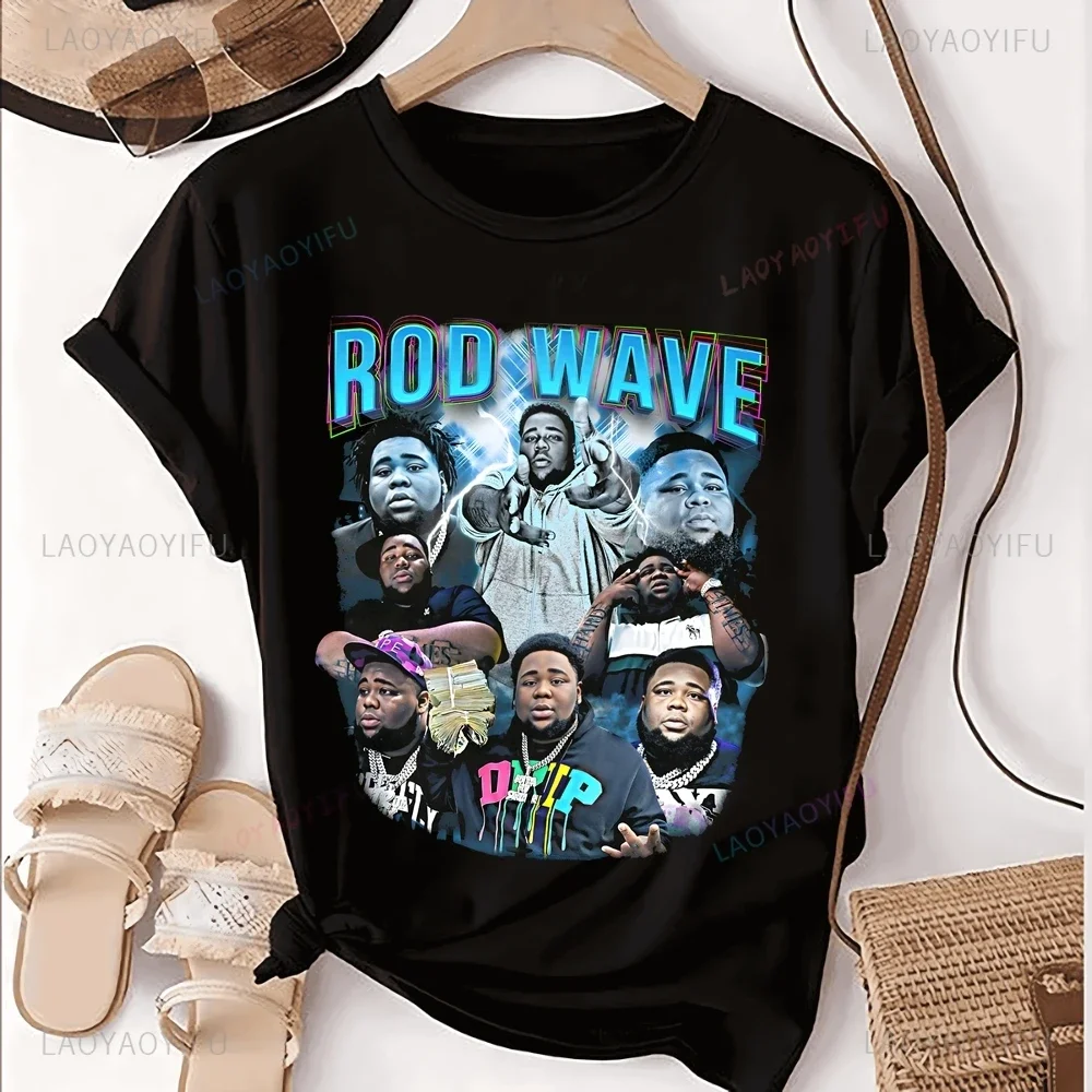 Casual Fashion ROD WAVE Rapper Printed T-shirt Top ROD WAVE Trend Harajuku Short Sleeve Unisex Shirt Graphic Oversized T-shirt