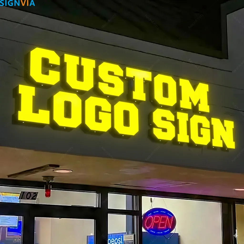 Aangepast logo bord - lichtgevende LED-letters acryl bord luxe merk metalen neon muur uithangbord voor winkel zakelijke reclame licht