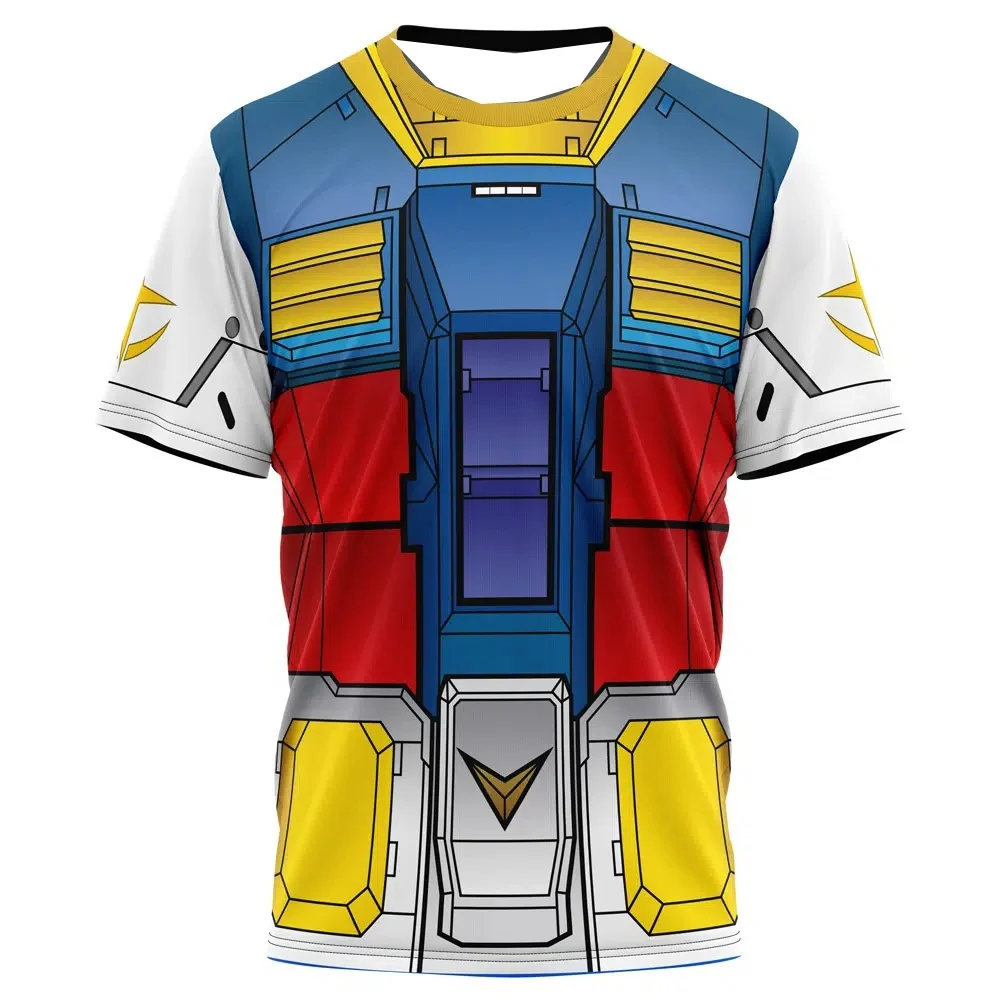

Новая футболка Bandai Gundam RX-78-2 для косплея, мужская, в стиле Y2K, оверсайз, повседневная, для ежедневной носки и тренировок, мото-стиль