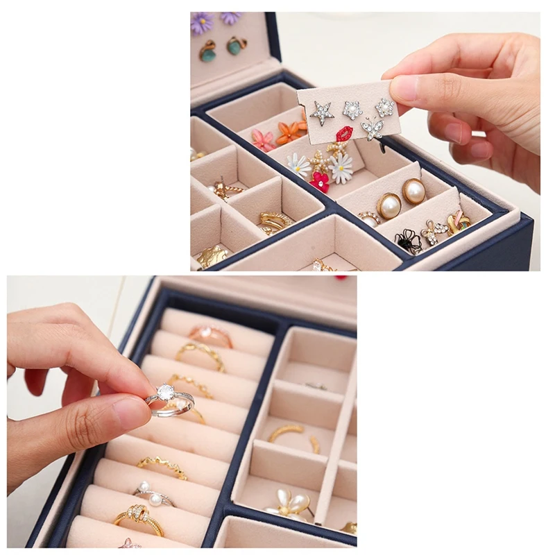 Jewelry Boxes Organizer Stud Earring Organizer For Women Girl Mens Necklace Holder Organizer Bracelet Storage Case