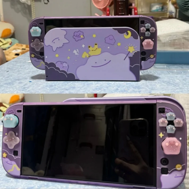 New Pokemon Switch 2 Split Protective Case For Ns2 Game Console Anti Scratch Gaming Accessories Ditto Pikachu Pattern Cover view 2