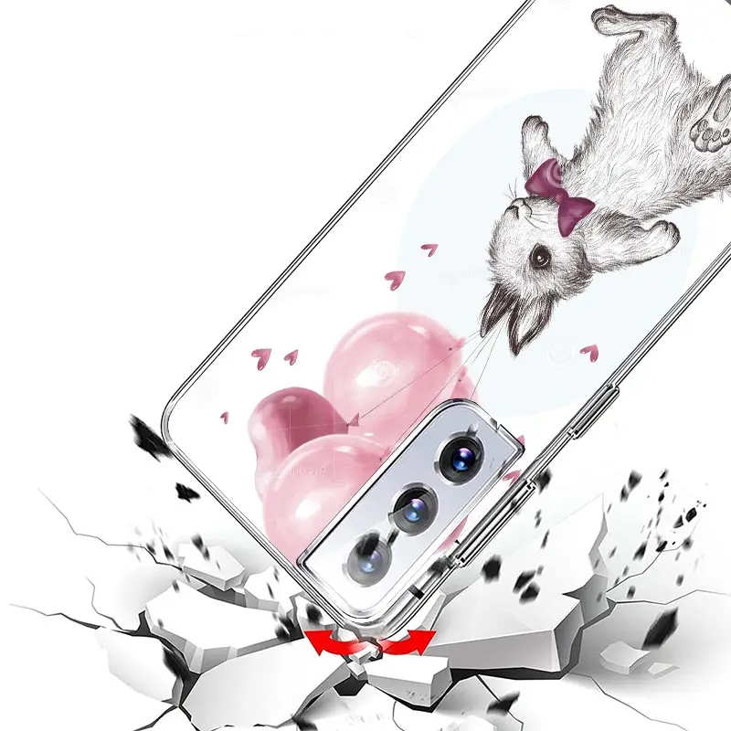 Capa de telefone bonito coelho bebê coelhos, capa para Samsung Galaxy Note 20 Ultra 10 Lite 9 8 J4 J6 Plus J8 M30S M21 M32 M51 M52, tendência fu