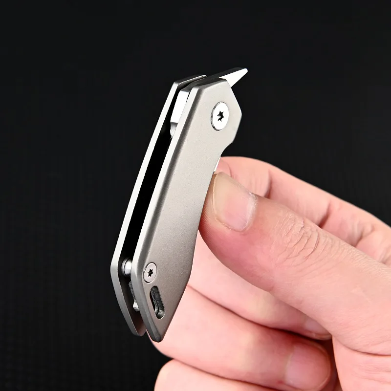 Titanium Alloy Pocket Knife Quick Open Folding Knife Keychain Unboxing Cutter Bottle Opener Multitool EDC Gadgets with Gift Box
