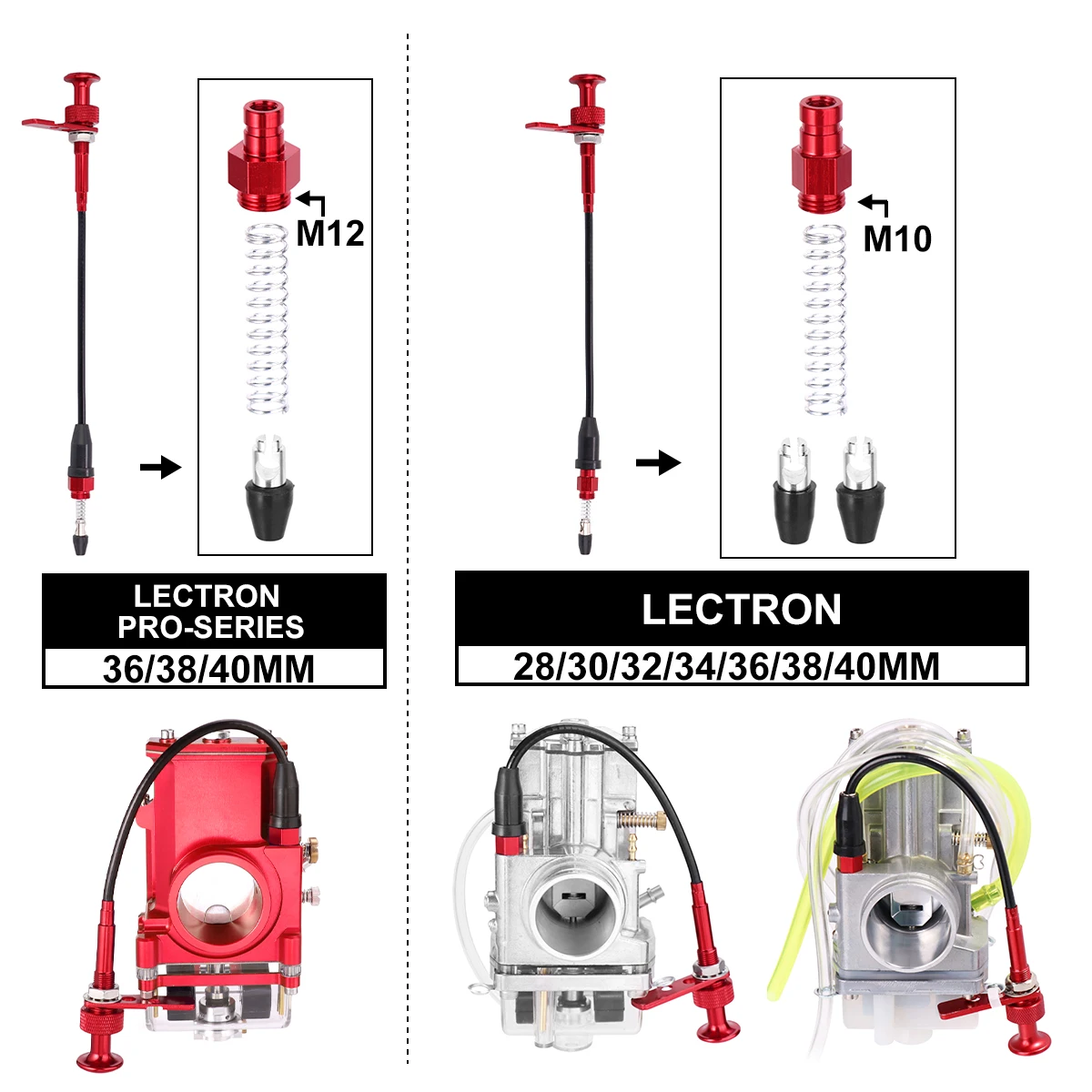 ZSDTRP Extended Lectron Carburettor Starter Choke Cable CNC Carburetor Remote Choke Cable Kit For Lectron Carburetor 28mm-40mm