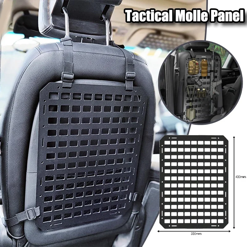 Auto Sitz Zurück Taktische Molle Panel Multifunktionale Einstellbare Sitz Mesh Lagerung Organizer Taktische Fahrzeug Lagerung Hängen Platte – Detail 1