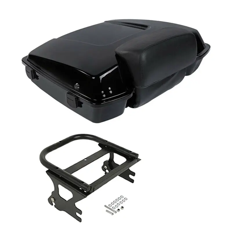 Motorcycle Razor Trunk Pack Backrest Rack For Harley Tour Pak Road King Electra Glide Street Glide 1997-2008