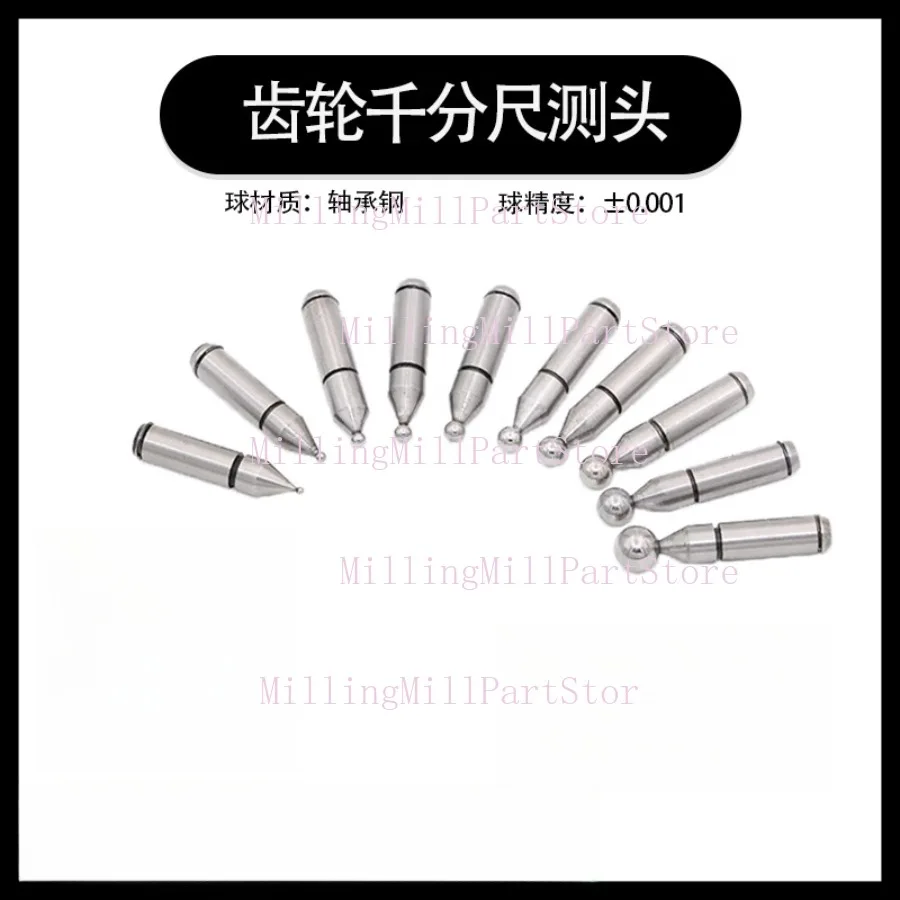 

2pcs Gear Micrometer Probe Applicable Thread Test Anvil Ball Type 0.002mm M Value Tester Module Probe
