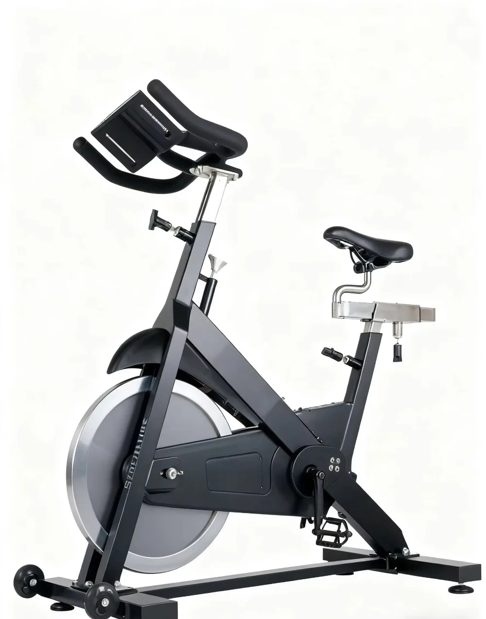 

Steel Upright Indoor Cycling Spin Bike with Silent Design LCD Display 100kg Max Load Gym Sports Equipment