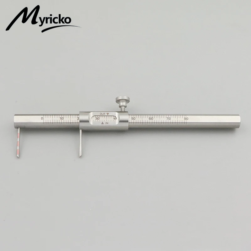 Dental Orthodontic Sliding Caliper Dental mplant Measuring Gauge Orthodontic Scale Round Double Scale Round Dental Tool