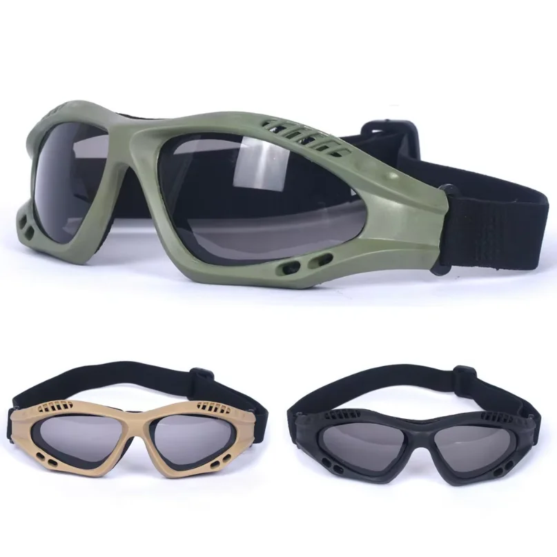 NEW Motorcycle Goggles Cycling Glasses Elastic CS Tactical Safety Goggles Windproof Anti Dust Outdoor Sports Goggles