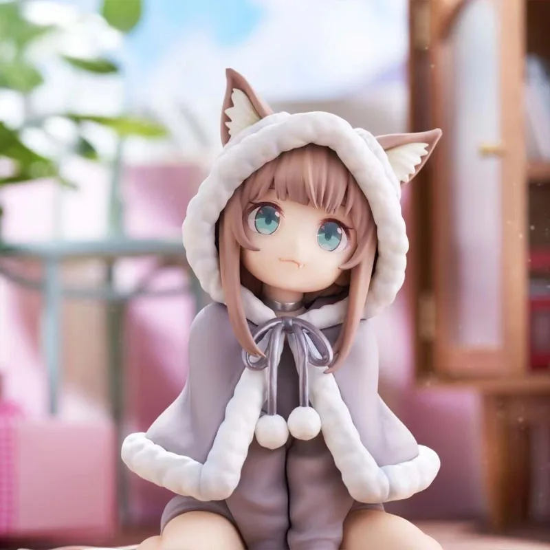 11cm My Cat At Home Cute Girl This Is A Desktop Ornament Room Decoration Figurine Model Collector Car Toys Anime Series Soybean