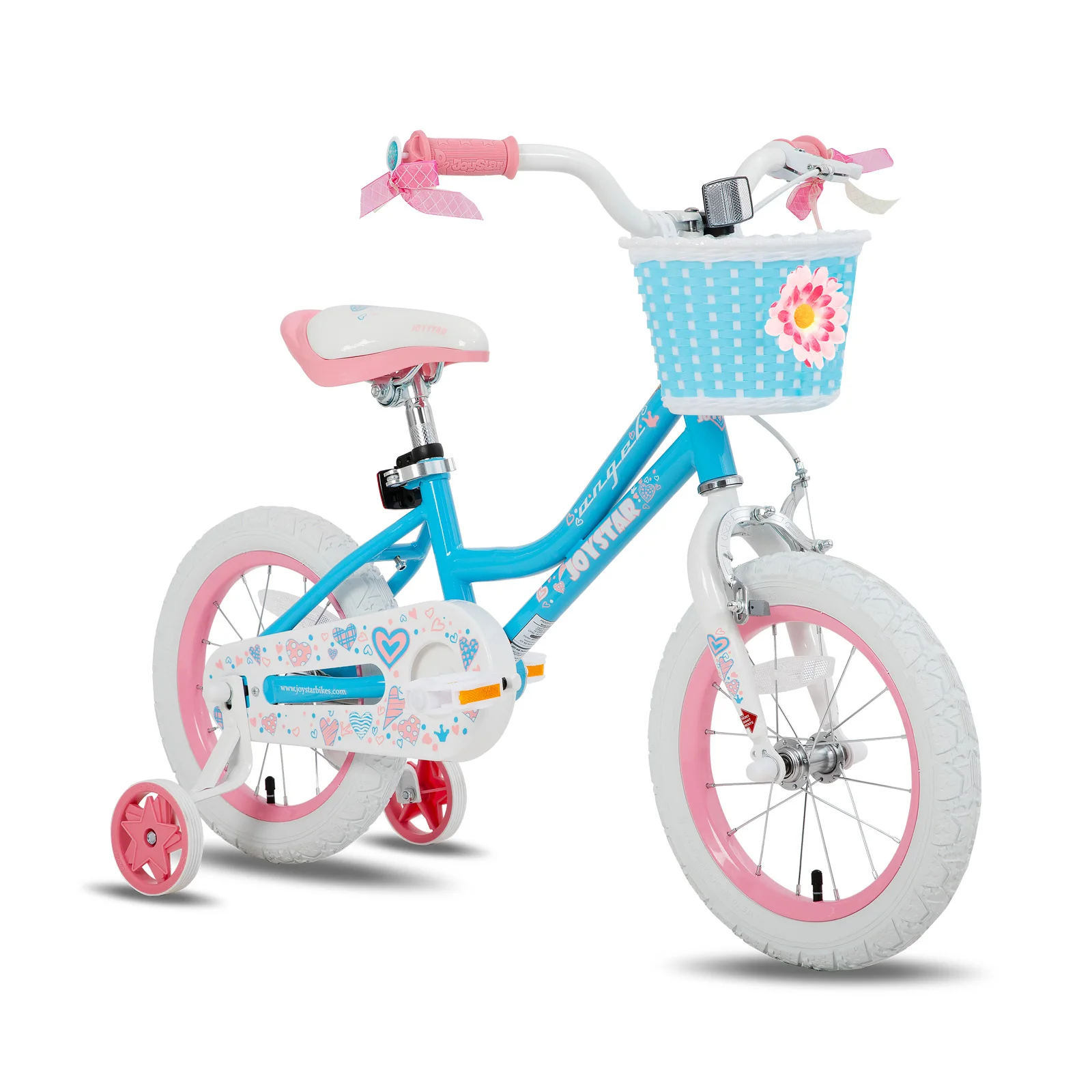 JOYSTAR fiets voor kinderen van 2-13 jaar, 12-20 inch kinderfiets met zijwieltjes en mand, 20 24 inch meisjesfiets met standaard