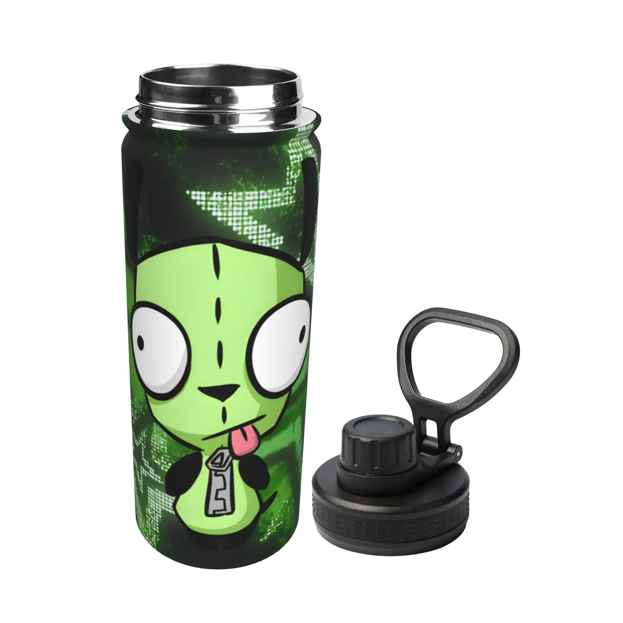 Cartoon Invaders Zim Gir 18OZ Sports Insulated Kettle  Thermal Cup Vacuum Flask Office Home Mugs Water Bottle