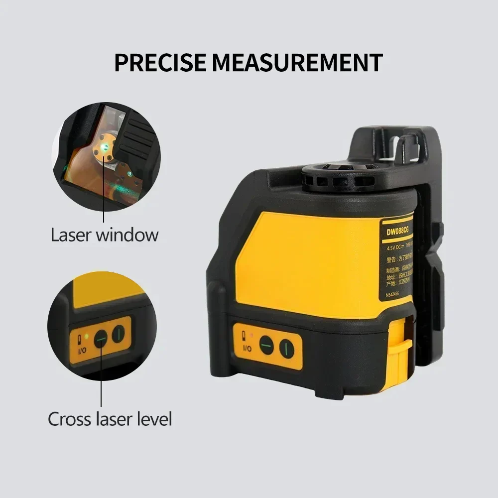 DW088CG Original Laser Level With Case 30m Self-Leveling Cross Line Green Cross Line Lase Horizontal Vertical Laser Level 2-Line