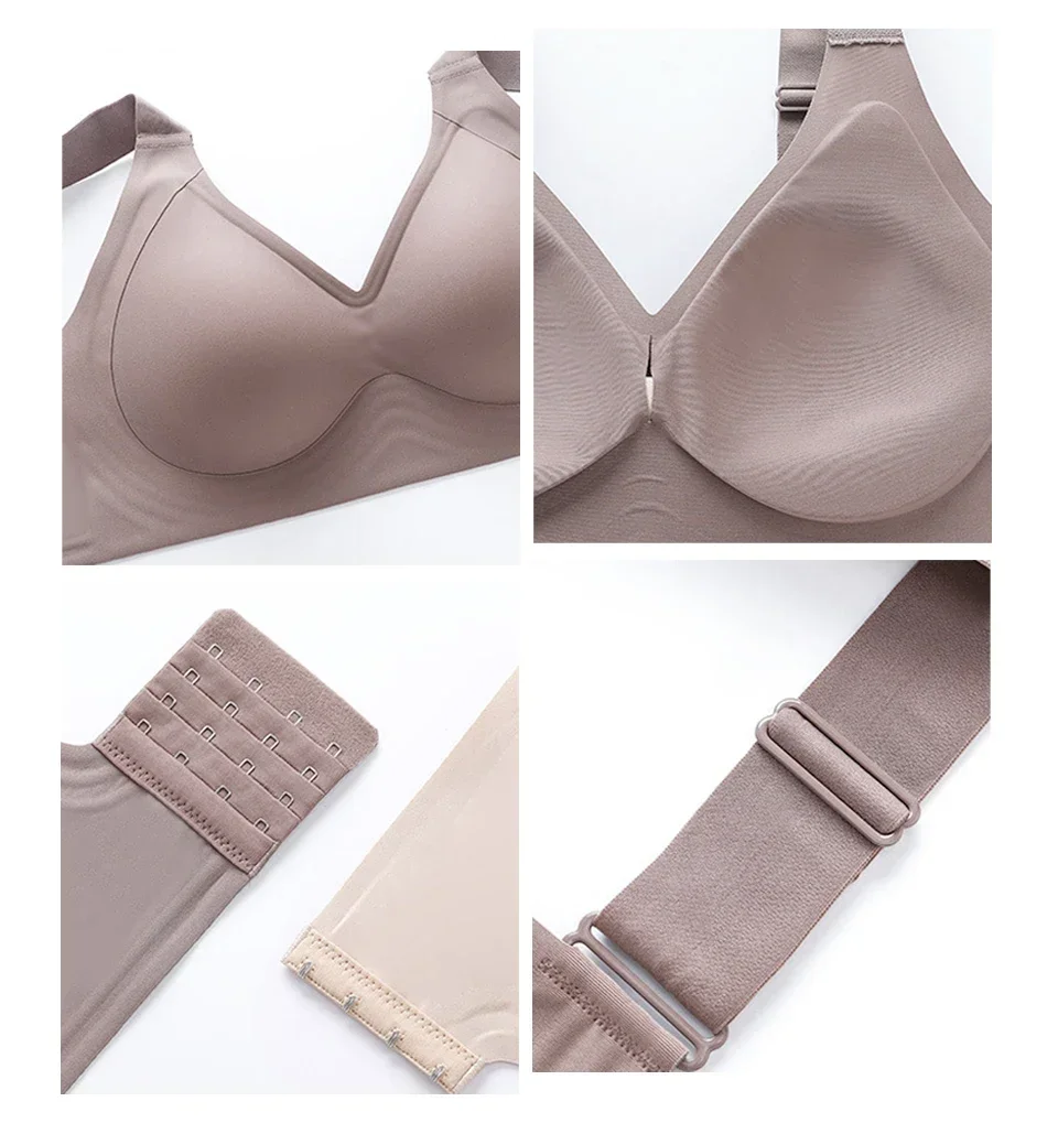 Wire-Free Push-Up Bra – Non-Marking Seamless Bralette, Full Coverage, Adjustable Straps