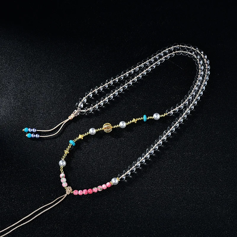 

Хрустальные ожерелья ручной работы в тибетском стиле, культурные игры, амулеты, веревки Тханка, подвесные веревки ручной работы, украшения в этническом стиле