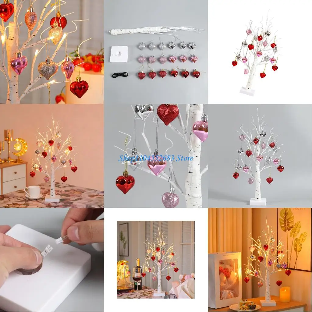 

Y6GD Any Weather Heart Tree LED Outdoor Lights Waterproof String Energy Efficient for Garden Balcony Decors