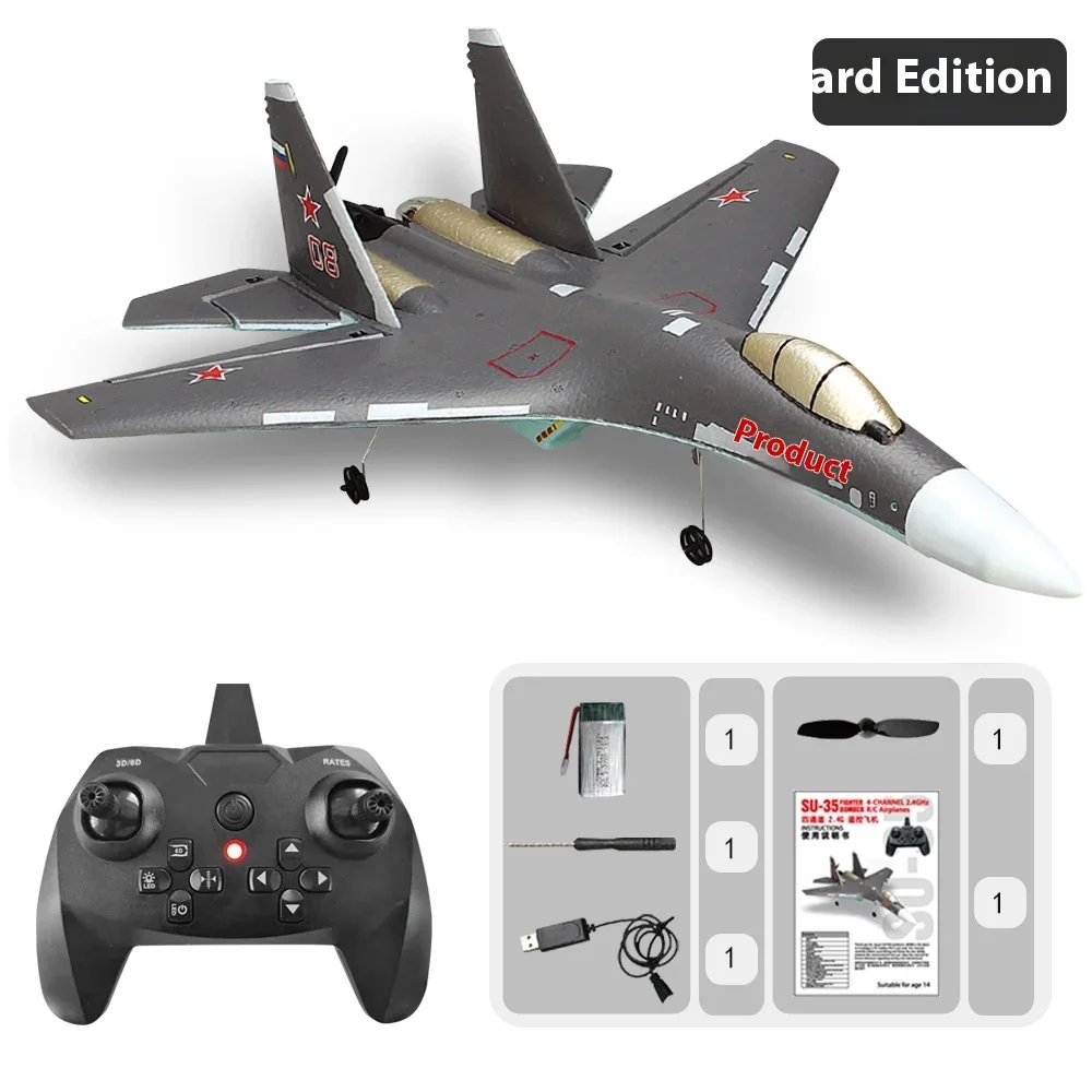 New Qf009 Four-Channel Su-35 Fighter Fixed Wing Foam Aircraft Electric Model Glider Beginner Remote Control Airplane Toy Gift