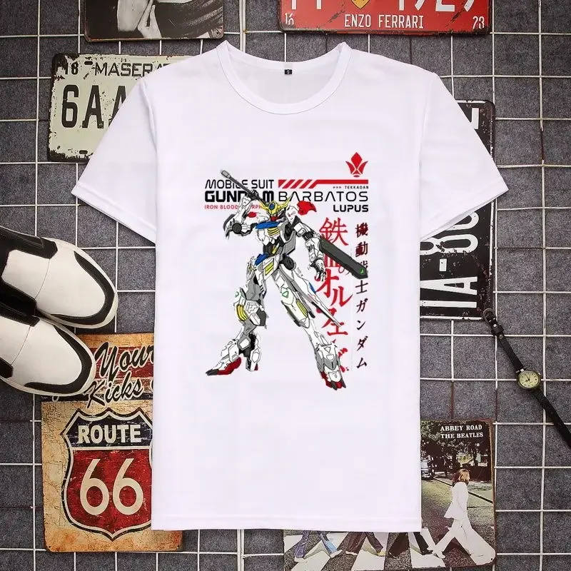 

Official Gundam Iron-Blooded Black Tee Men's Barbatos Lupus Mech Graphic with Japanese Text Licensed Cotton Anime Streetwear