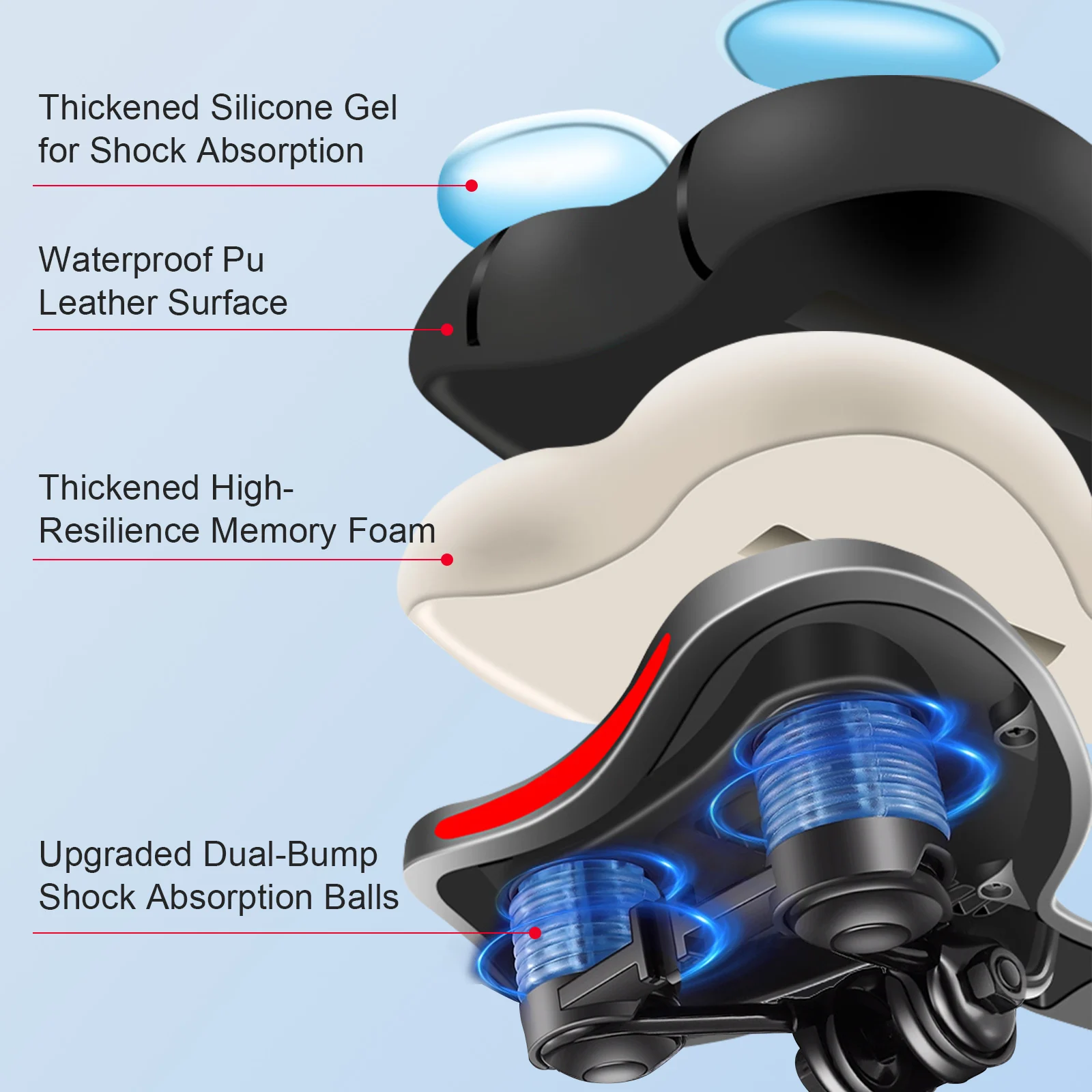 

Bicycle Saddle Men Women MTB Road Bike Saddle Shock Absorbing Comfortable Big Butt Bike Memory sponge Saddle Hollow Breathable