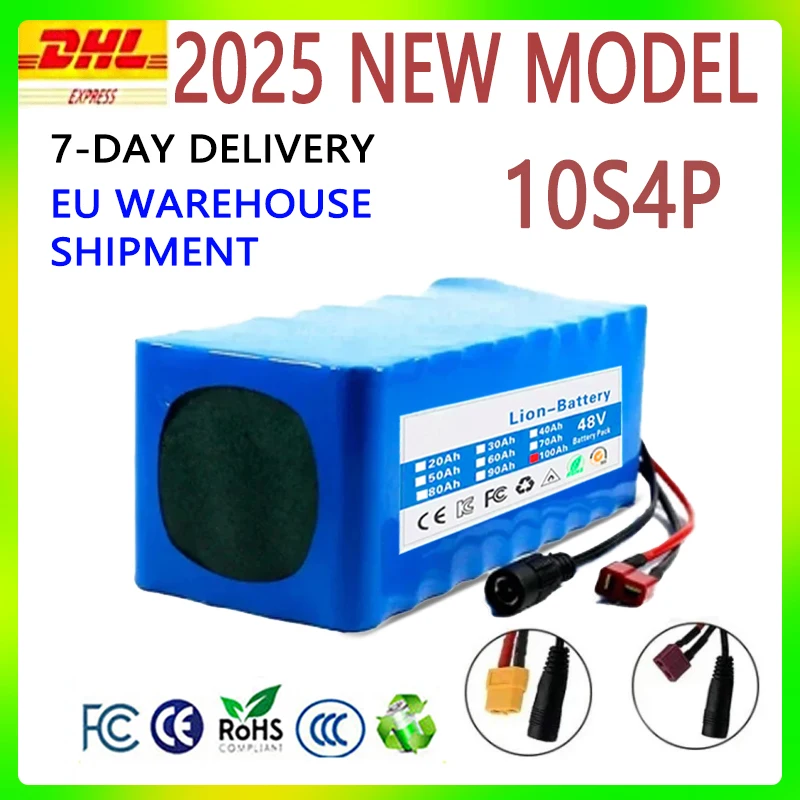 2025 nouvelle Batterie d'expédition UE au lithium pour scooter électrique, 10S4P, 36V, 100000 mAh, 36V, 100Ah, 18650