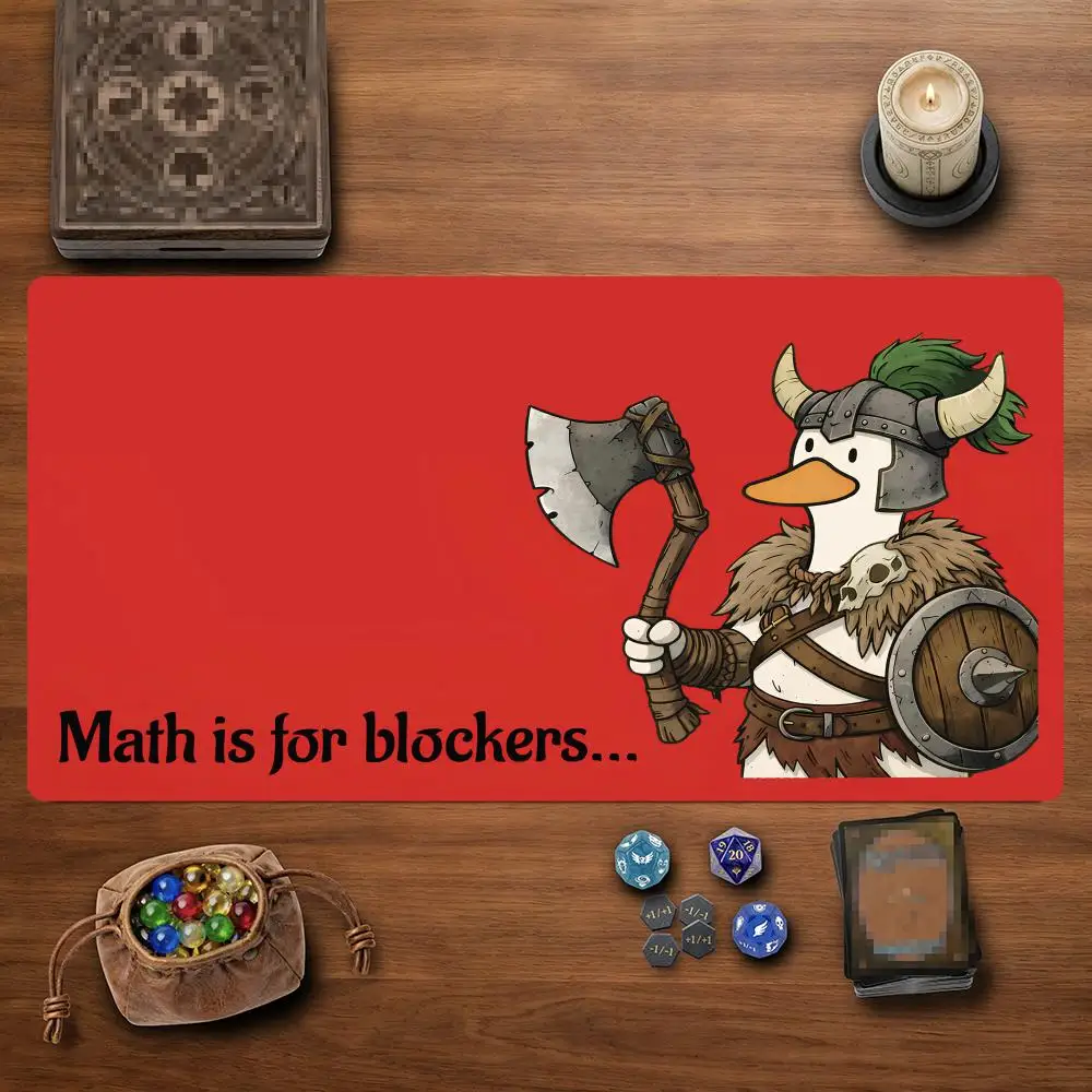 Lustige Krieger-Ente MTG&TCG Tischspielmatte Magic Party Playmat Langlebiger Gummi für Spiele 35X60cm Mauspad PC Büro Schreibtischunterlage