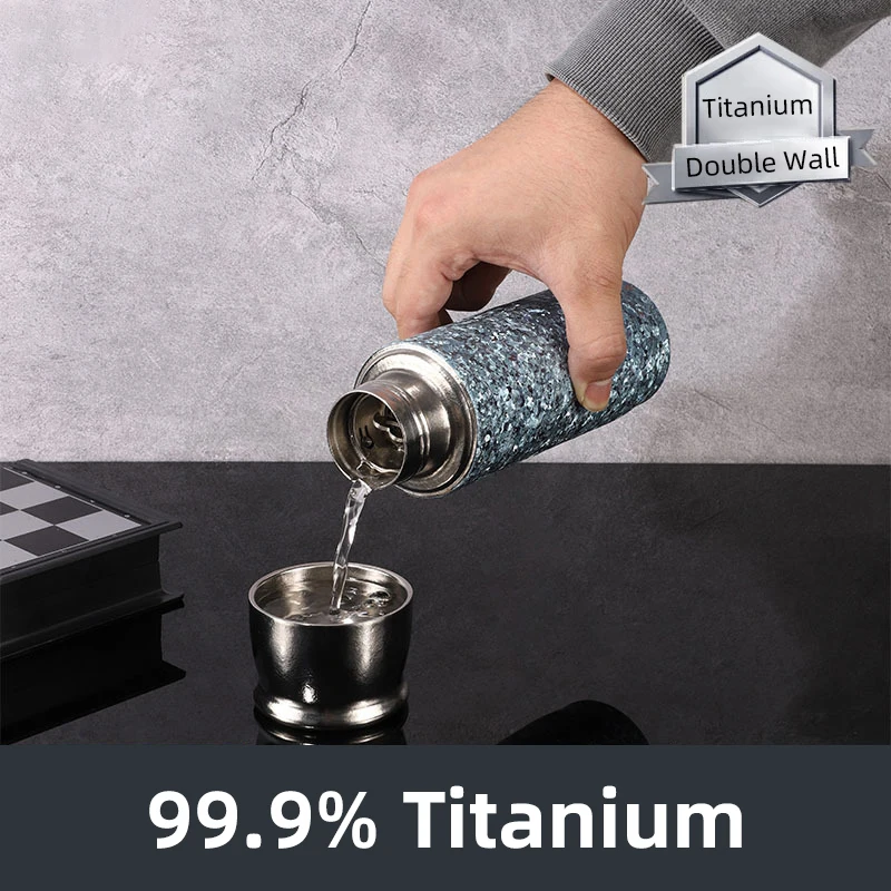 

Titanium Thermos 420ML 14OZ Tea Infuser Insulated Mug Tumbler Thermal Cup Water Bottle for Vacuum Flasks termo titanio titane