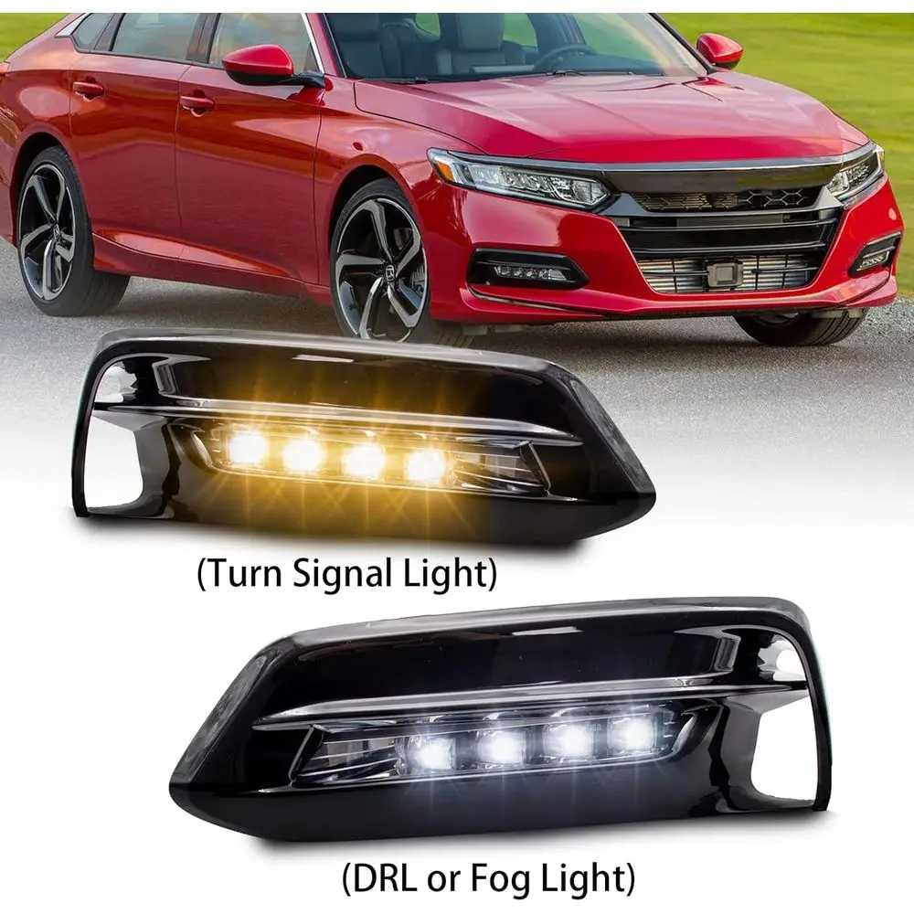 مجموعة إشارة الانعطاف LED لسيارة Honda Accord لعام 2018-2020 مع عدسة شفافة، تتضمن مفتاحًا ومجموعة أسلاك #2