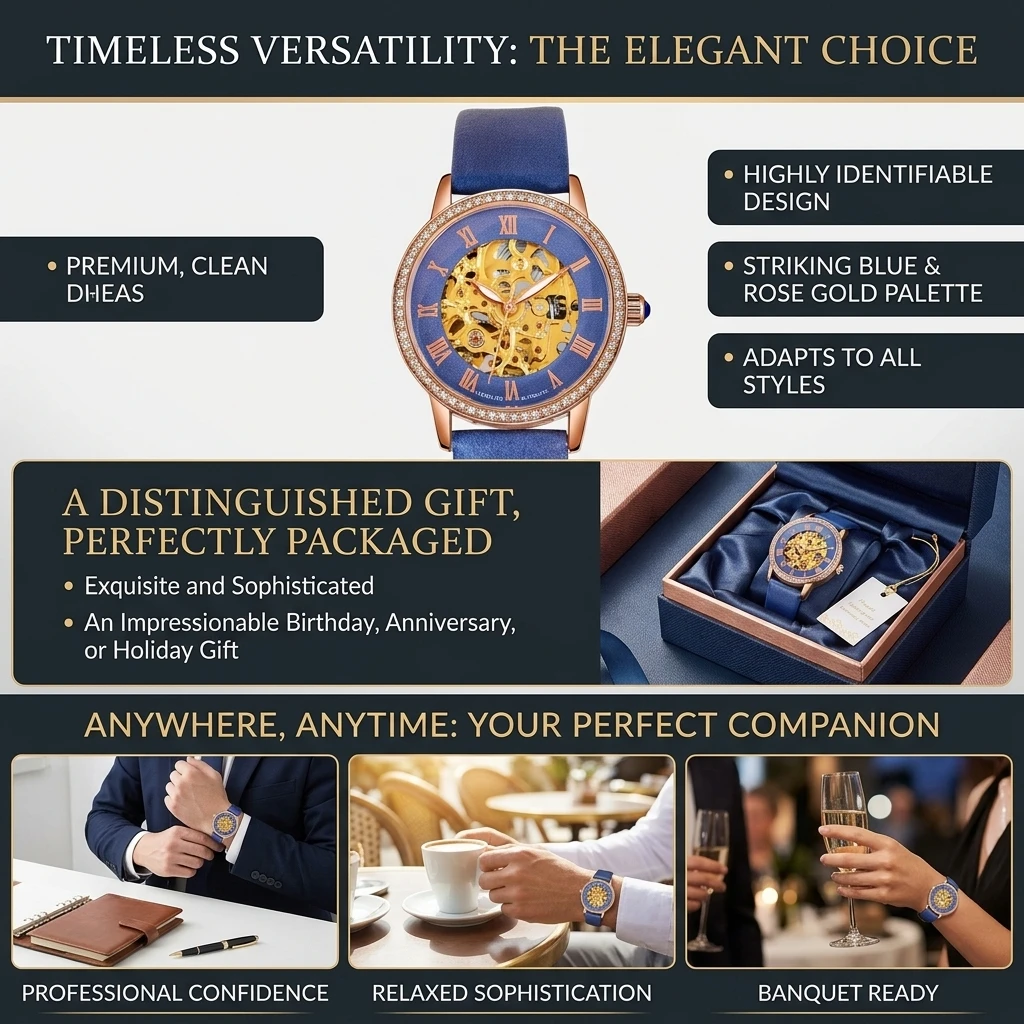 Women's Elegant Hollow Mechanical Watch