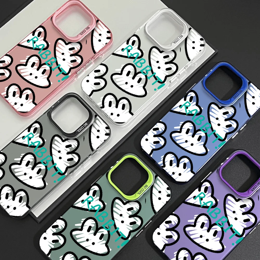 Kawaii Konijn Schattige Telefoon Hoesje Voor Samsung S24 23 22 Ultra A34 33 20S 5G 4G Laser Cover