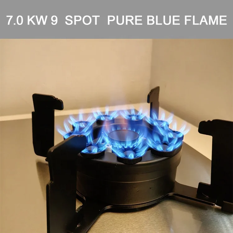 5 Burner High-power Magic Flip Cover Gas Stove Glass Top Built-in Gas Stove