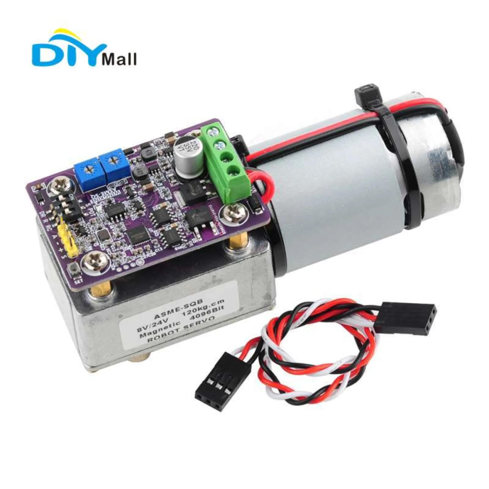 

ASME-SQB 120KG High Torque Servo Motor with Worm Gear Reduction and Magnetic Encoder for Robot Arm/Valve Control