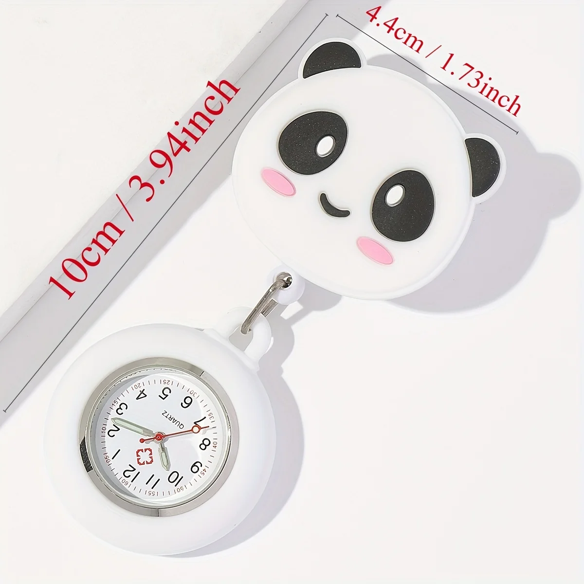 Cute Panda Nurse Quartz Pocket Watch with Stretchable Ribbon ,World Time Function,  Stylish Functional Gift, Nursing Accessory