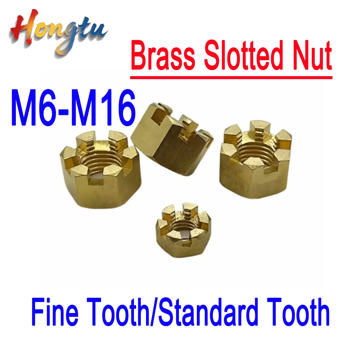 

Hongtu M6-M16 Brass Slotted Nut / Fine Tooth/Standard Tooth