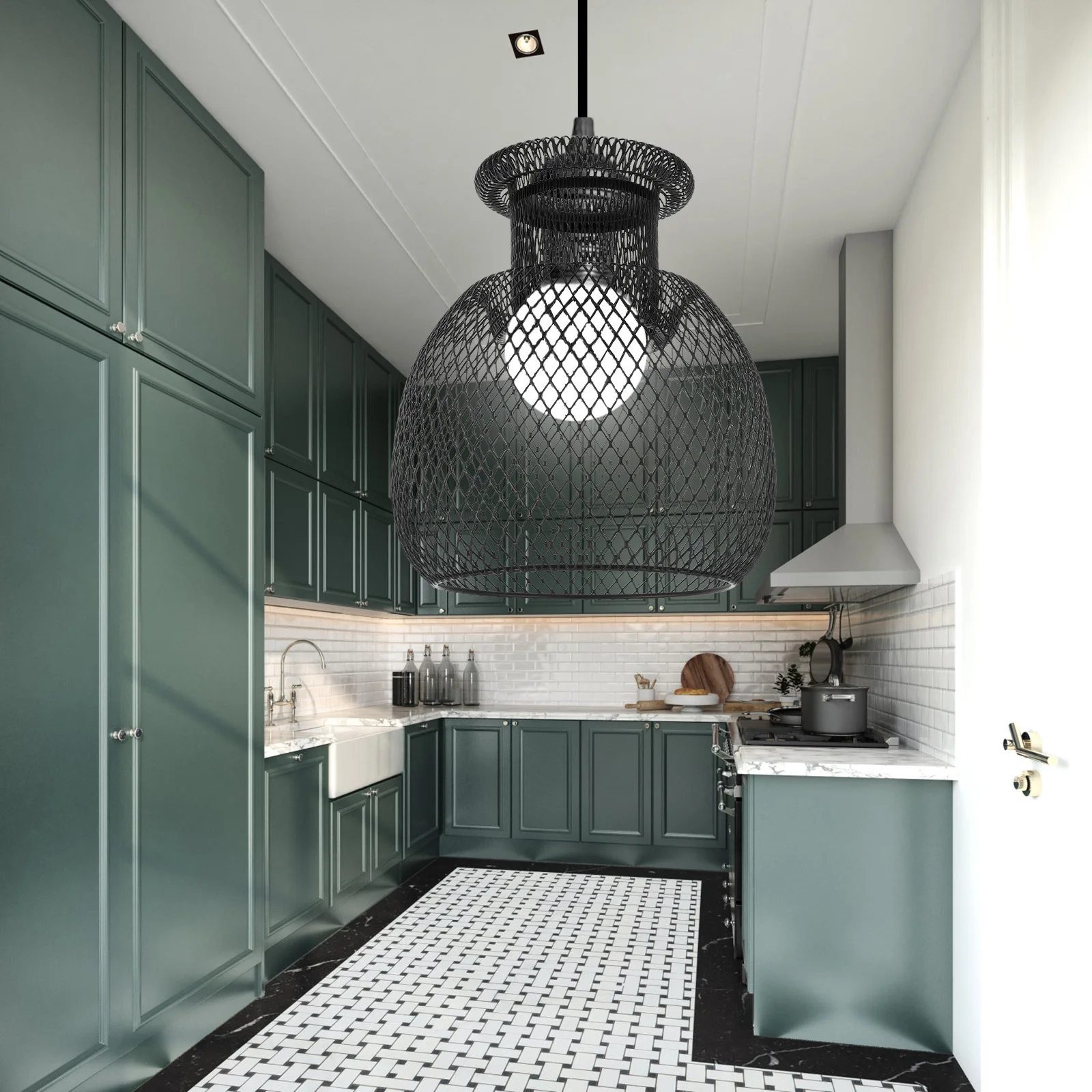 

Подвесной светильник, полая крышка из железной проволоки, прочный подвесной абажур для дома, столовой, спальни, кафе, освещение в индустриальном стиле