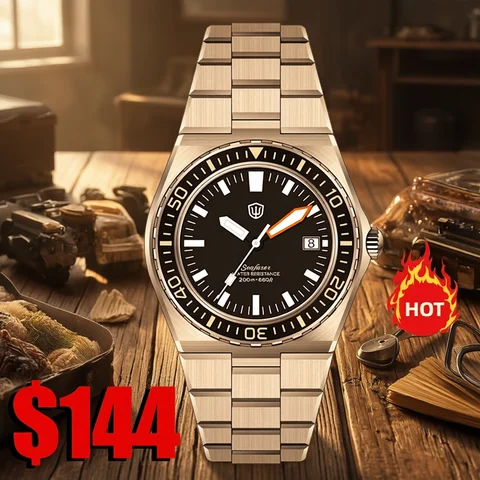 Watchdives WD0017 Watch VH31 Sweep Second Movement Stainless Steel Sapphire Crystal Business Wristwatch Vintage Watches