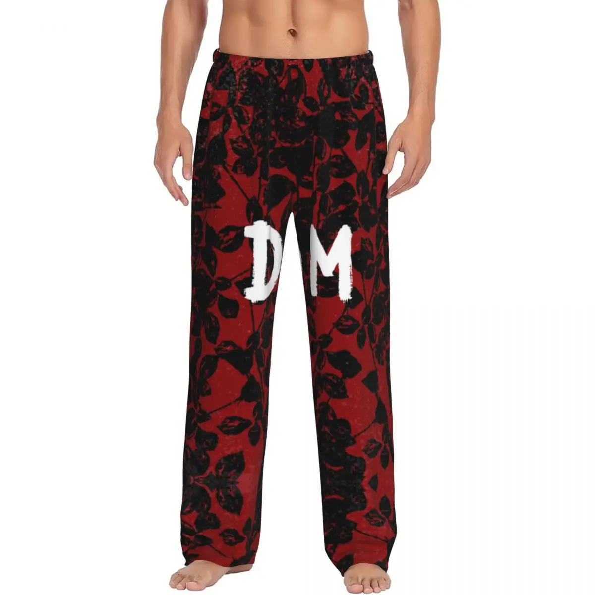 

Custom DeMo Violator Texture Pajama Pants Men Depeches Cool Mode DM Sleepwear Lounge Sleep Bottoms Stretch with Pockets