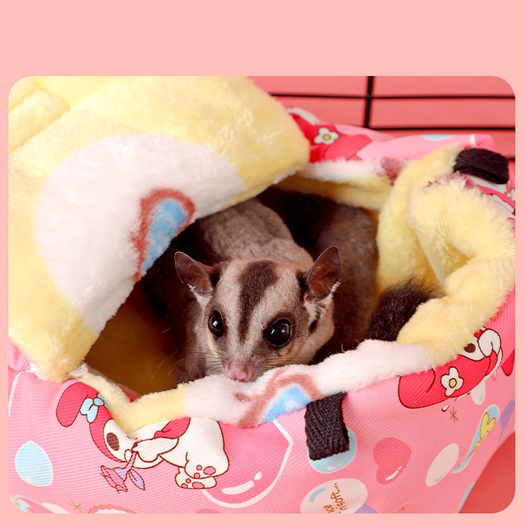 Pet Guinea Pig Sack Small Warm Nest Hanging Pet Hedgehog Squirrel Hamster Bed Waterproof Windproof Sleep Bag Winter Bed House