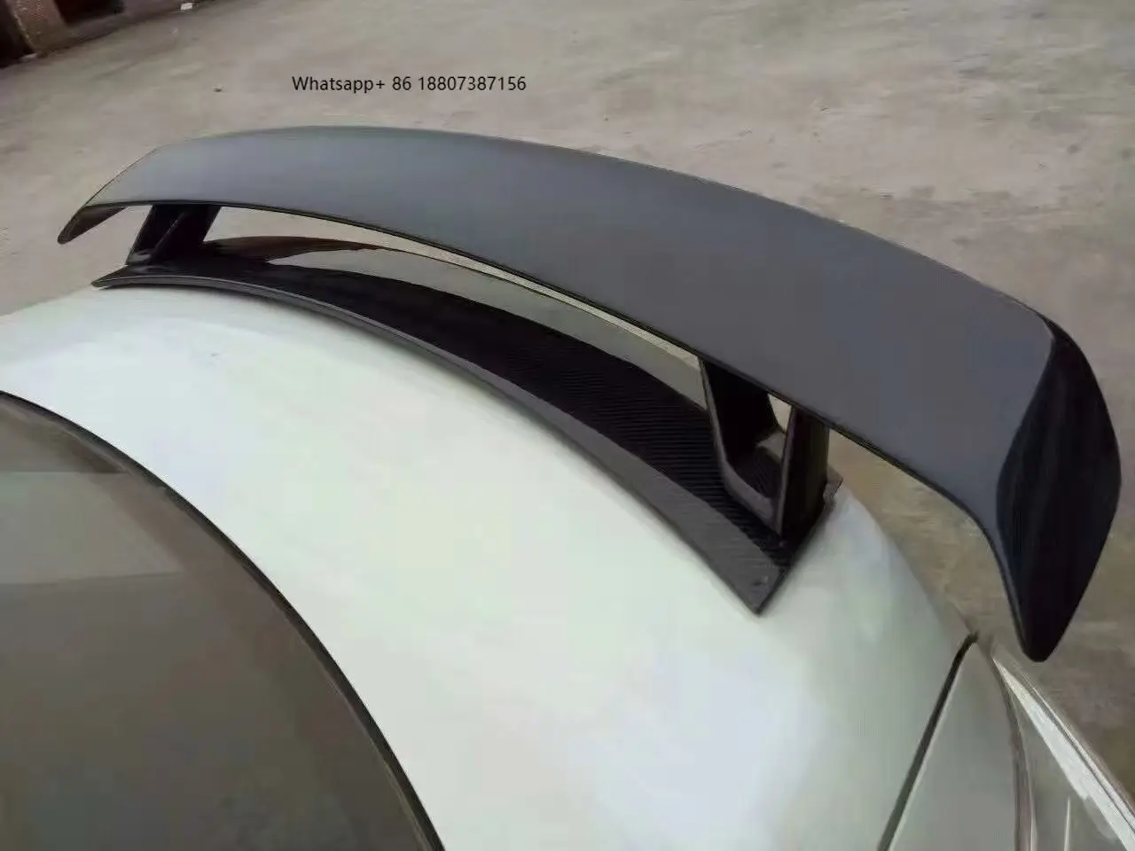 

New 08-14 forAudi TT Double Layered Carbon Fiber Exhaust Bolt-On Tail Wing Car Bumper Accessory