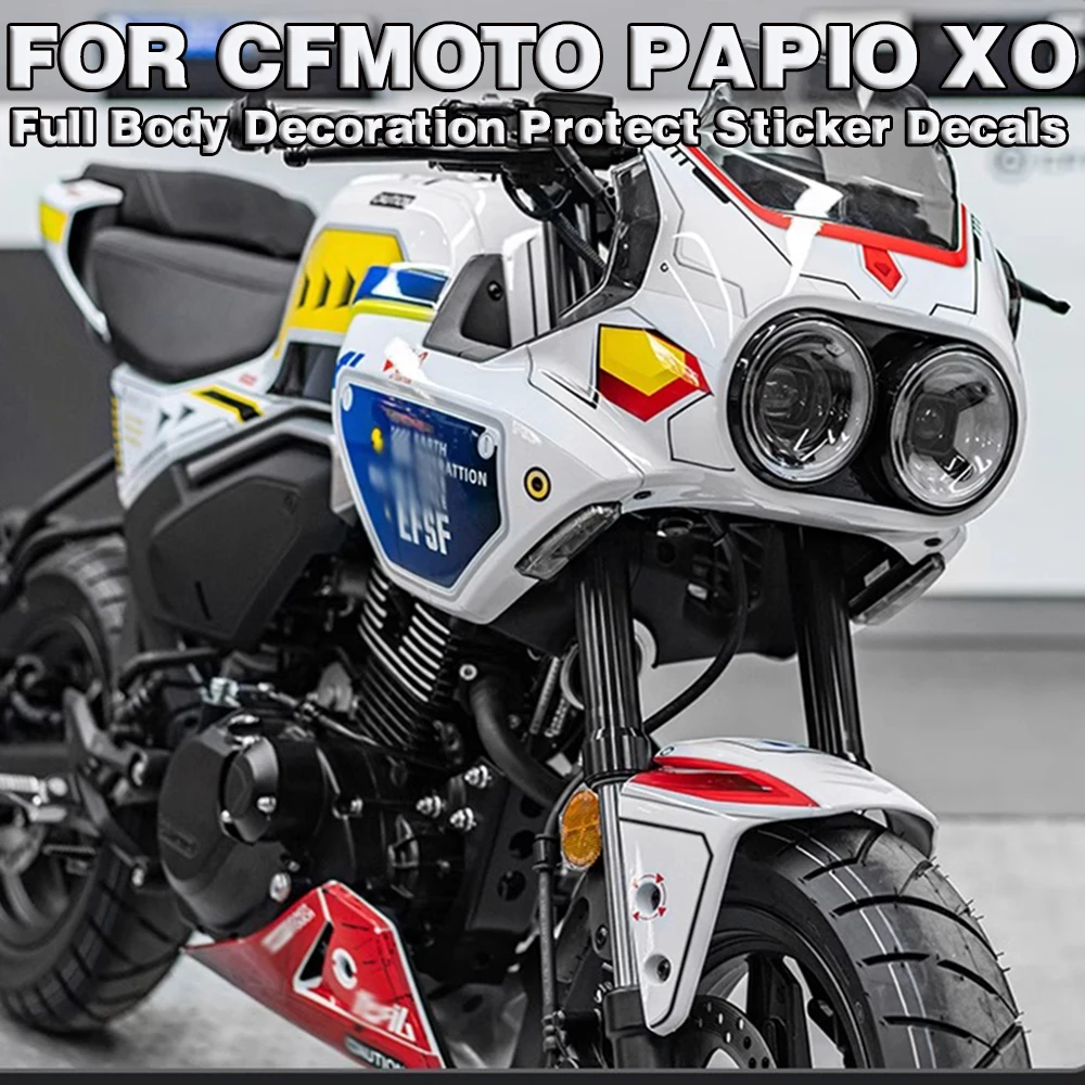 

Motorcycle Full Body Waterproof Fairing Sticker Decorative Fuel Tank Pad Protect Decals For CFMOTO PAPIO XO 125 XO-1 Papio XO